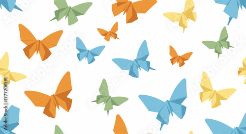 Colorful Origami Butterflies - A Delicate Dance of Paper Art.