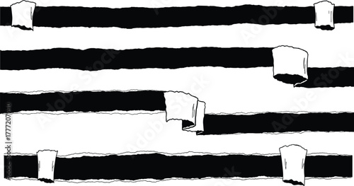 Optical illusion vector, abstract black and white stripes, visual distortion effect, geometric paper shapes, perception trick, surreal background, modern design concept