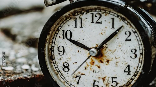 Wallpaper Mural Old alarm clock on a stone surface. Torontodigital.ca