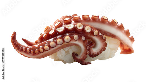 Cephalopod grasps morsel in its tentacles intimate view of octopus handling food with its tentacles