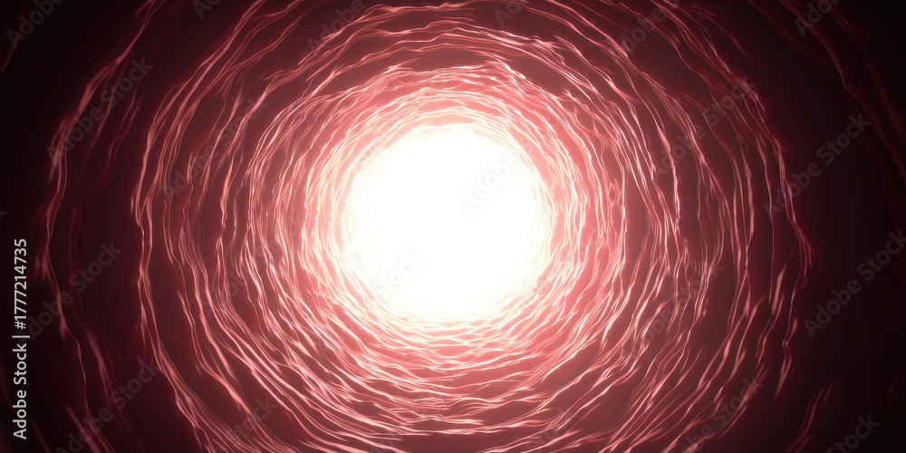 Fototapeta premium Luminal View with Guidewire and Catheter, A 3D rendered medical educational film frame providing a tunnel vision, with a glowing guidewire. Precision clinical operations, sense of technology.