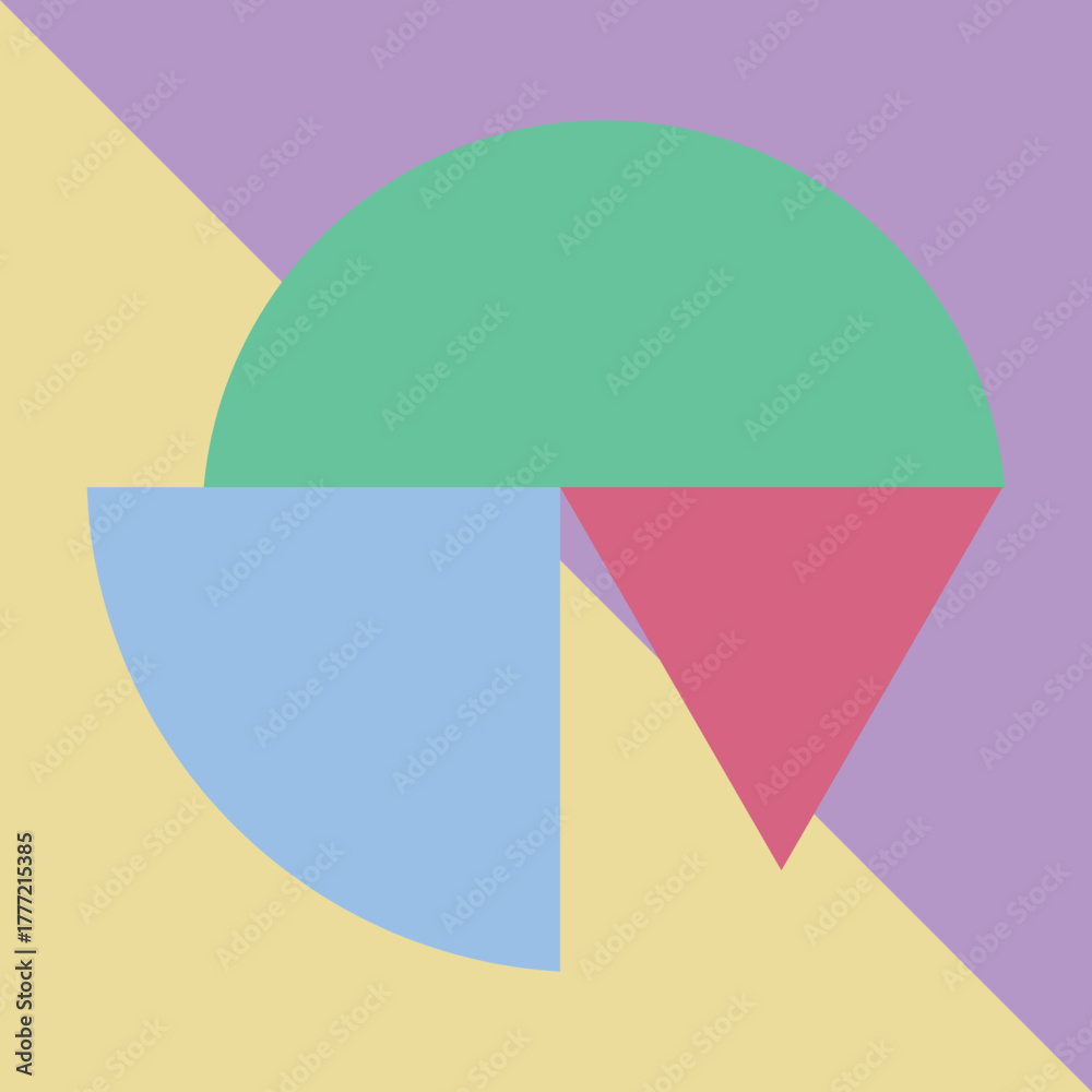 Obraz premium Abstract Geometric Composition with Pastel Colored Shapes.