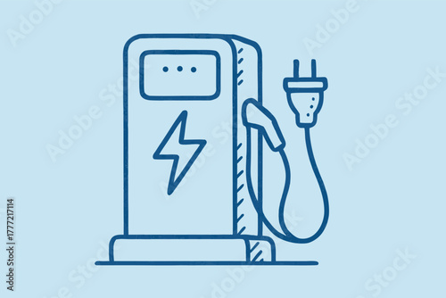 Electric Vehicle Charging Station Icon