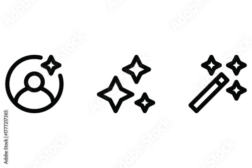 AI Tools Icons - User Profile, Creativity, Magic Automation