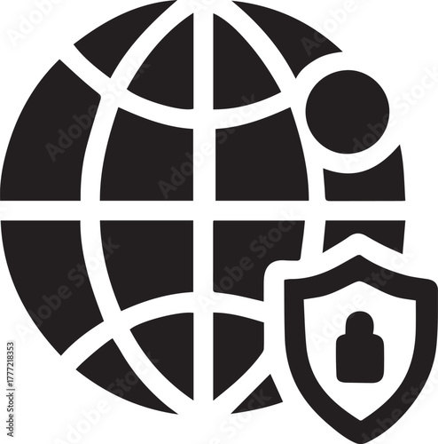 Vector personal identification card with security shield and profile icon, representing identity protection