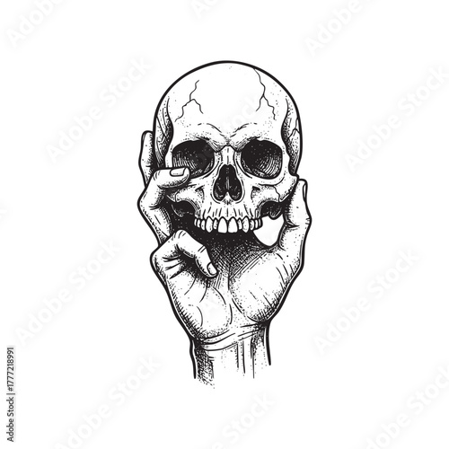 Steaming Bowl of Beef Stew Engraving Vector Illustration