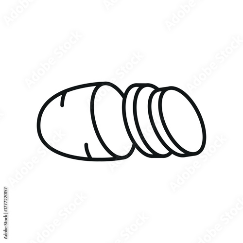 Potato icon for simple restaurant and meal planning visuals.