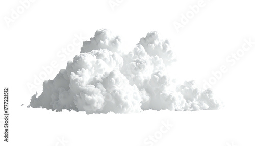 Fluffy white cloud, against a black background