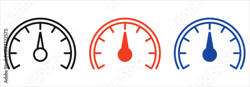 Dynamic Speedometer Icon Vector Illustration. Minimalist logo design element symbolizing Speed, Performance, Automotive, Measurement, Control, and Progress. Perfect for car brands, performance tuning