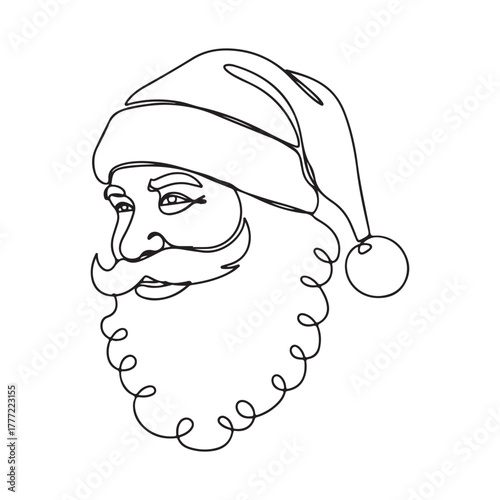 Classic santa claus line drawing for christmas designs