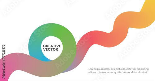 Abstract Gradient Line with Fluid Motion Pattern, Swirling Fluid Lines and Wavy Background Art