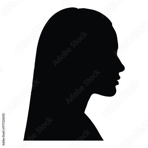 Elegant silhouette of a woman's profile capturing timeless beauty and sophisticated style for modern design projects