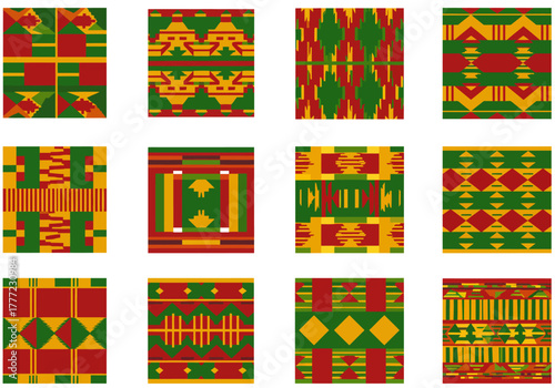 Geometric Kente Patterns Vibrant African Textile Designs