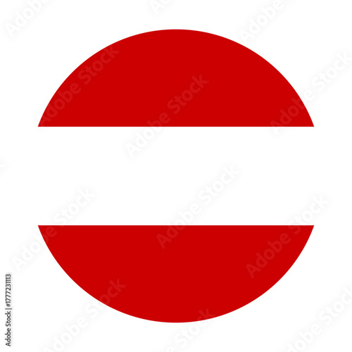 Round icon flag of Austria. On a transparent background.