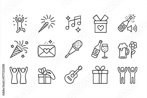 Clean vector icon collection for holidays, events, and lifestyle branding