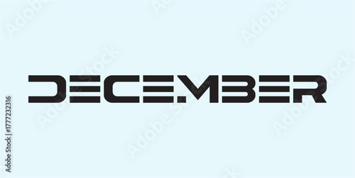 design December word  modern clean vector template