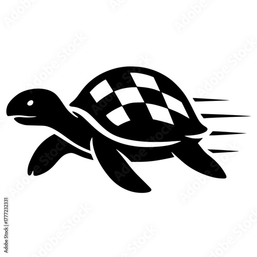 Racing turtle silhouette
