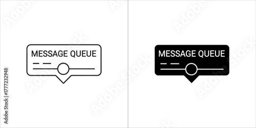 Message queue icons, representing message processing and waiting line