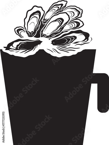Oysters in a Cup Icon seafood shellfish