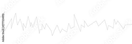 Dashed line with alternating upward and downward movements forming a variable shape element. Vector illustration EPS 10 .