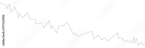 Dashed line with alternating upward and downward movements forming a variable shape element. Vector illustration EPS 10 .