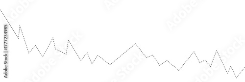 Dashed line with alternating upward and downward movements forming a variable shape element. Vector illustration EPS 10 .