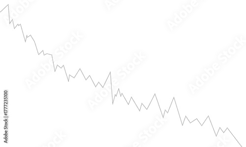 Dashed line with alternating upward and downward movements forming a variable shape element. Vector illustration EPS 10 .