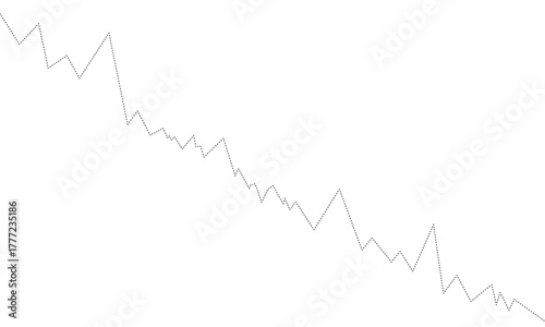 Dashed line with alternating upward and downward movements forming a variable shape element. Vector illustration EPS 10 .