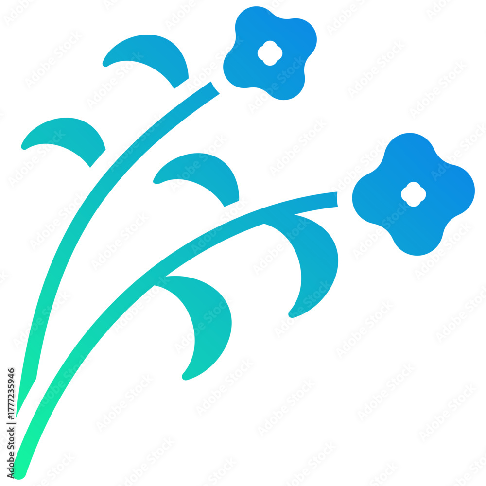 Naklejka premium foliage gradient fill icon