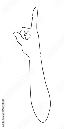 指差しの手・腕・肘　上方向　親指側から