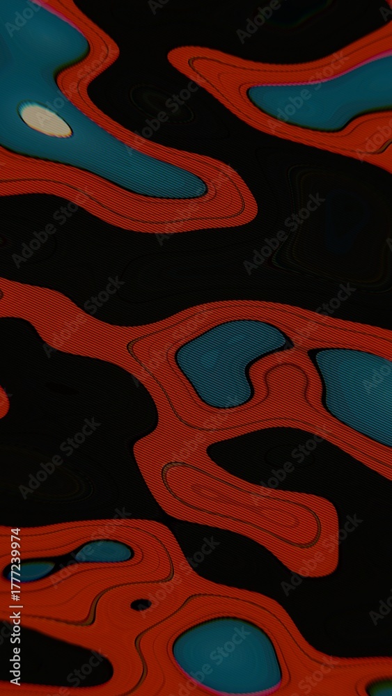 Obraz premium Abstract colorful waves on black background design, red, blue