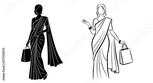 Indian woman shopping