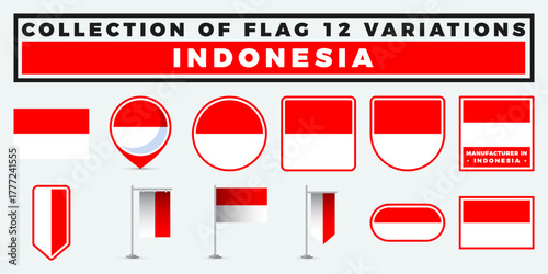 Indonesian Flag Variations. A Collection of 12 Unique Designs