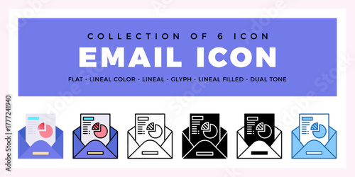 Pack of 6 Vector Email icon
