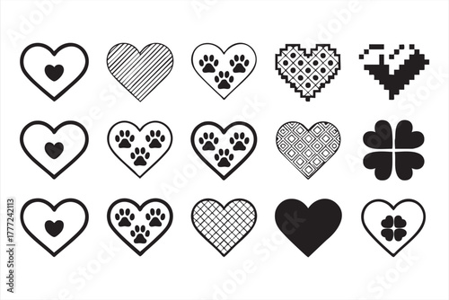 Minimalist black and white time management and scheduling icon set