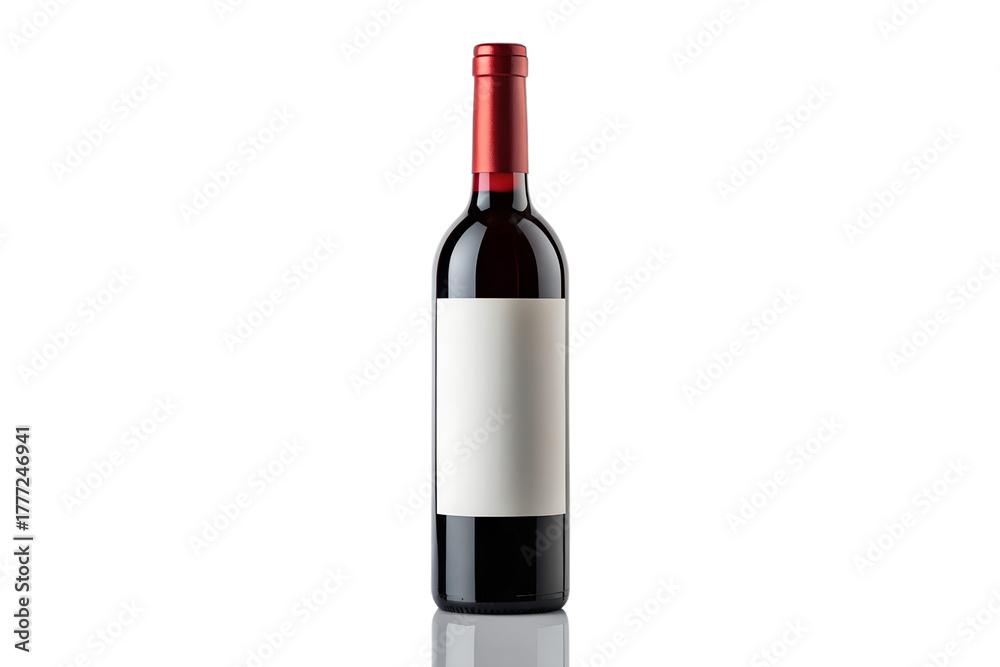 Fototapeta premium Premium Red Wine Bottle Mockup | Blank Label Bordeaux PSD Template