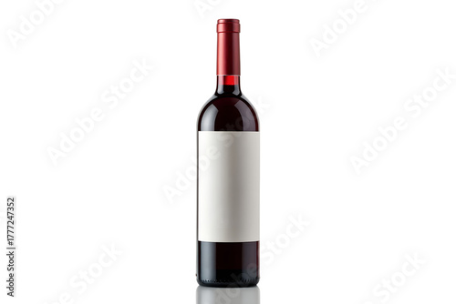 Elegant Red Wine Bottle Mockup | Blank Label Burgundy PSD Template