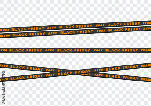 Black friday Sale Warning Stripes tape vector illustration for sale and discount event