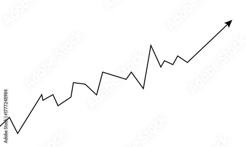 Black jagged line graph showing a downward trend isolated on transparent background .Vector illustration EPS 10 .