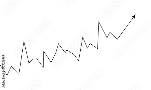 Black jagged line graph showing a downward trend isolated on transparent background .Vector illustration EPS 10 .