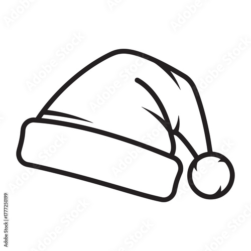 Festive santa claus hat design isolated on white background