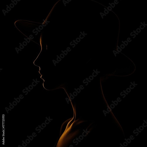 A woman's head is shown in silhouette