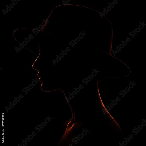A woman's head is shown in silhouette