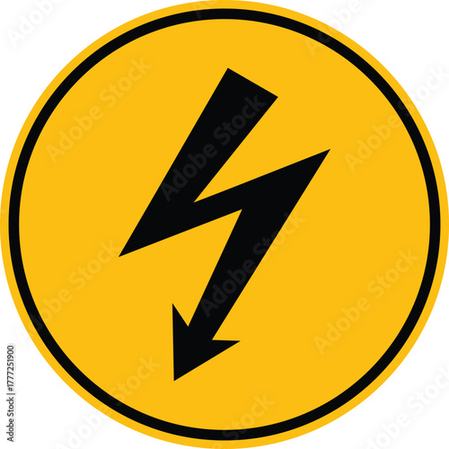 High voltage warning hazard symbol. Electric shock hazard. Caution vector