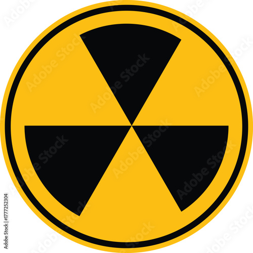 Radioactive material hazard symbol warning sign. Radiation hazard symbol. Vector illustration