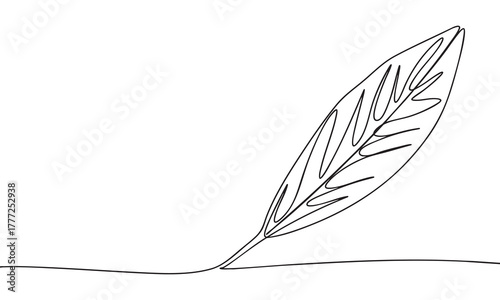 Continuous Line Art Leaf