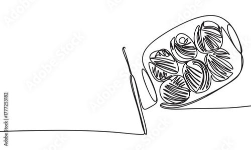 Continuous Line Drawing of a Crochet