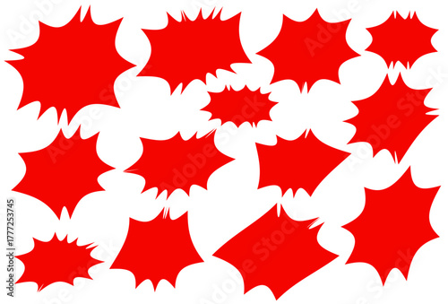 驚き、びっくりフレーム素材　赤色