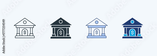 Bank Multiple Style Icon Collection