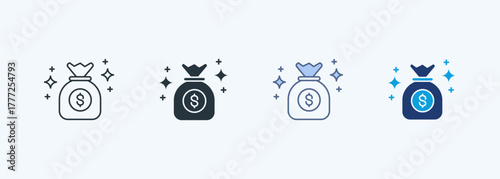 Money Bag Multiple Style Icon Collection